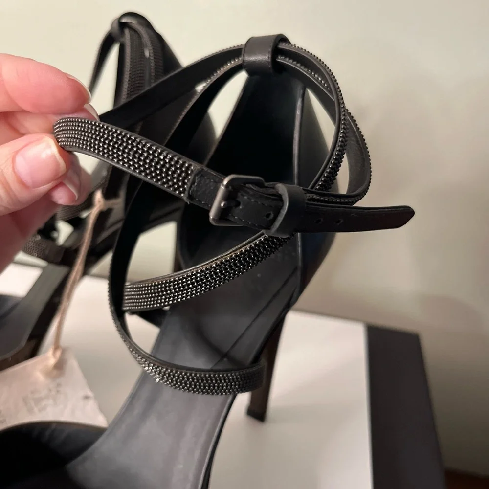 Brunello Cucinelli Bronze Python Heels - Picture 6 of 14